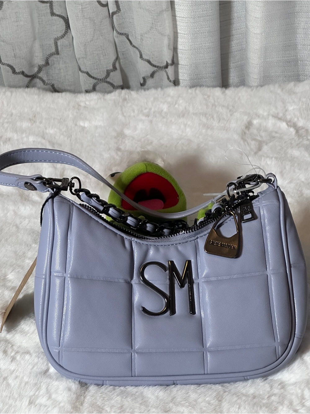Steve Madden Lavender Quilted Shoulder Bag with SM Accent NWT